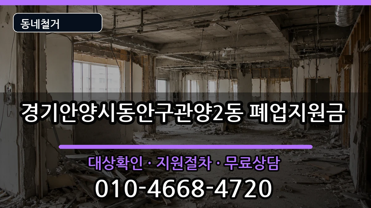경기안양시동안구관양2동 폐업지원금 경기안양시동안구관양2동 폐업지원금 현장 처리 안내 이미지 1