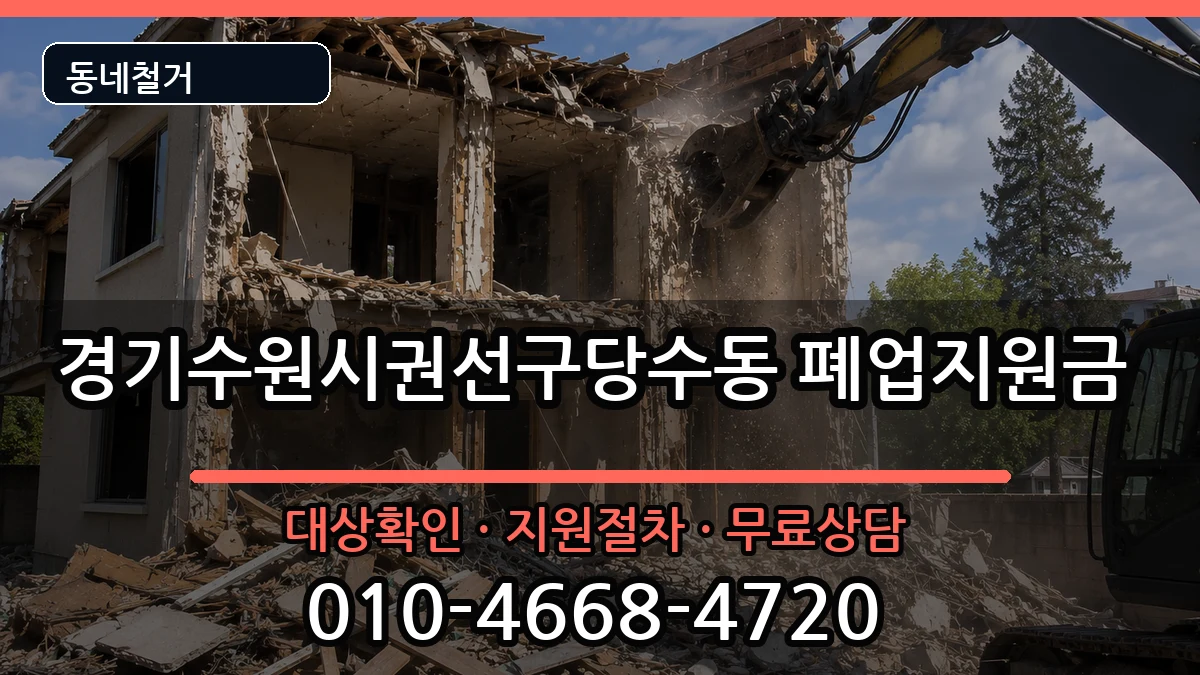 경기수원시권선구당수동  폐업지원금 지역형
