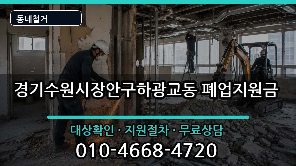 경기수원시장안구하광교동 폐업지원금 경기수원시장안구하광교동 폐업지원금 현장 처리 안내 이미지 2