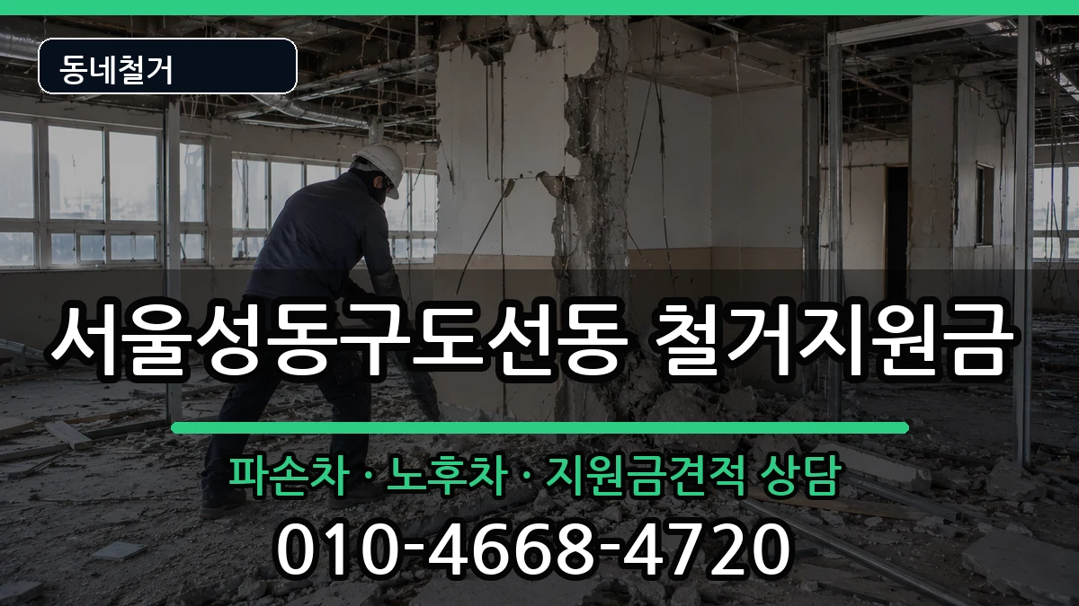 서울성동구도선동 철거지원금 서울성동구도선동 철거지원금 현장 처리 안내 이미지 1