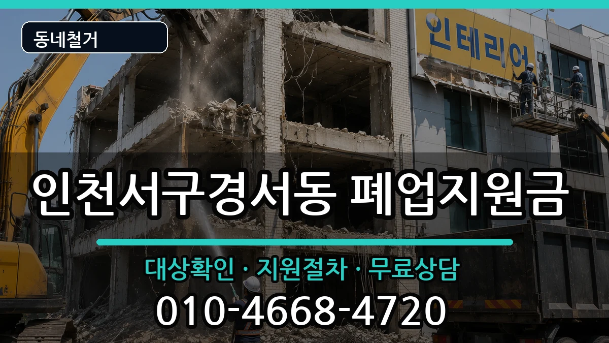 인천서구경서동 폐업지원금 현장 처리 안내 이미지 2