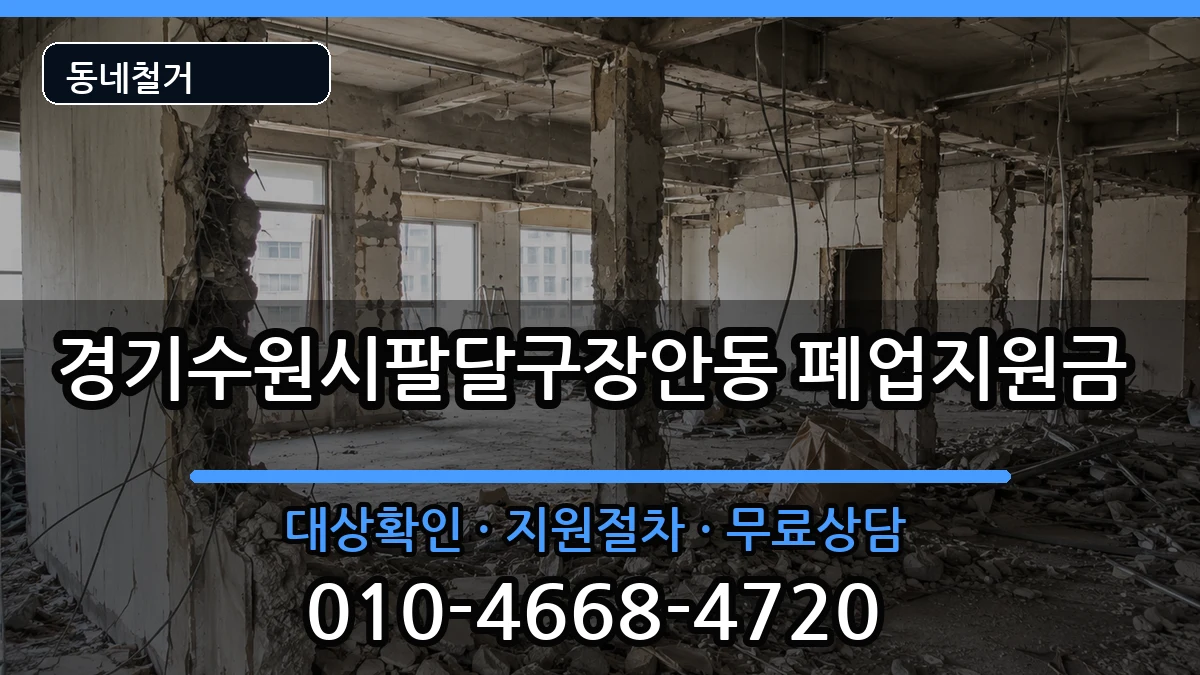 경기수원시팔달구장안동 폐업지원금 현장 처리 안내 이미지 1