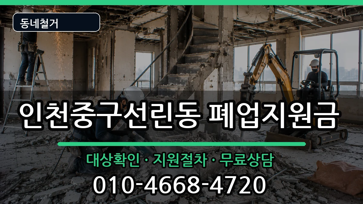 인천중구선린동 폐업지원금 인천중구선린동 폐업지원금 현장 처리 안내 이미지 1