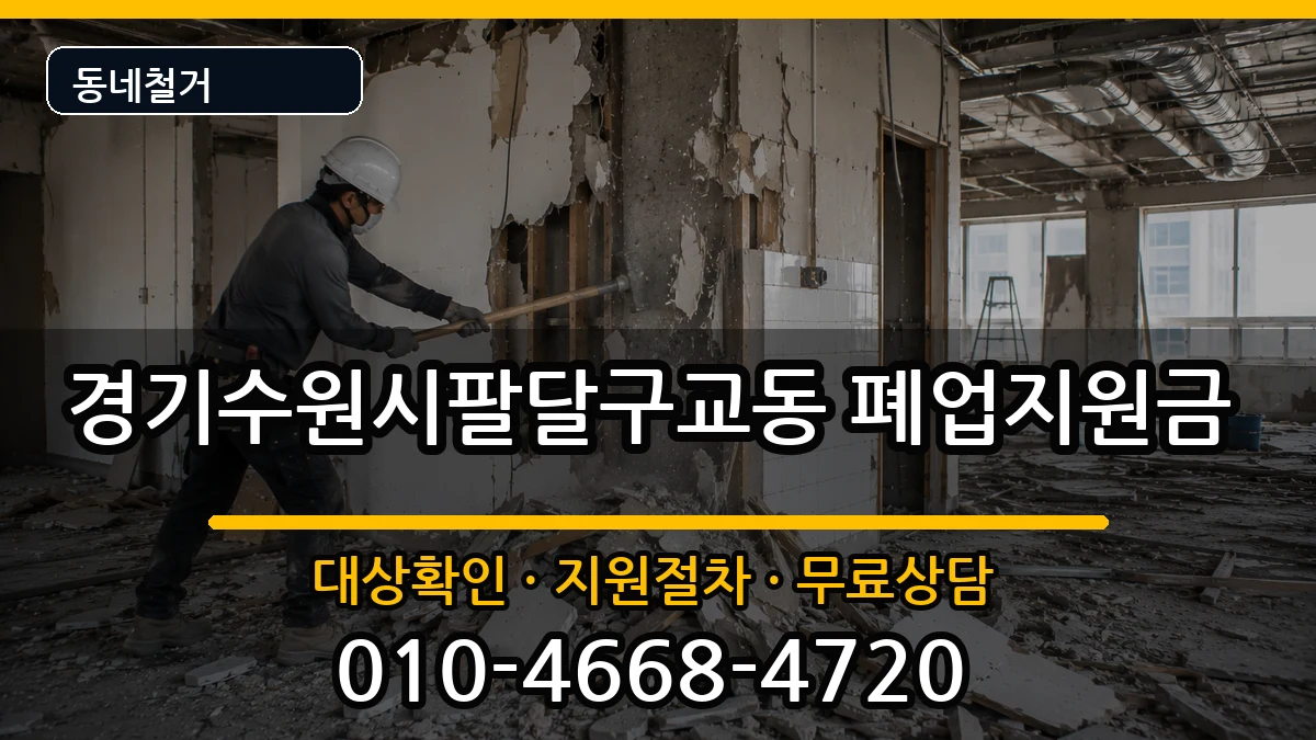 경기수원시팔달구교동 폐업지원금 현장 처리 안내 이미지 3