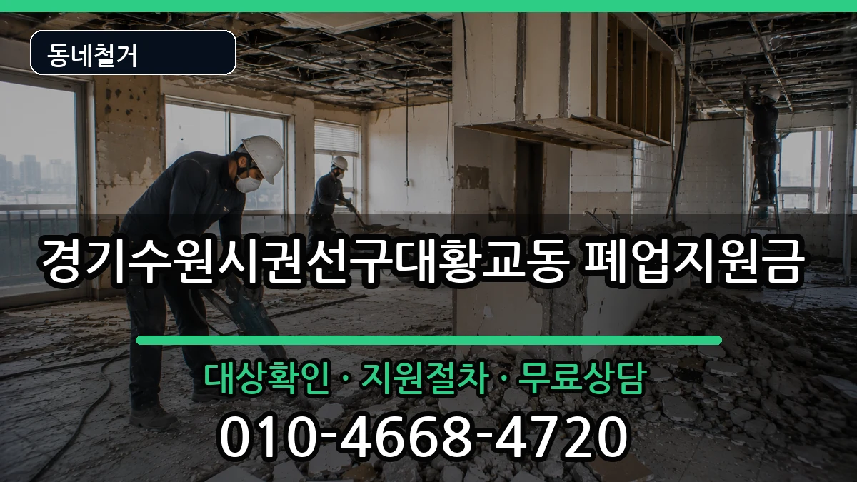 경기수원시권선구대황교동 폐업지원금 현장 처리 안내 이미지 2