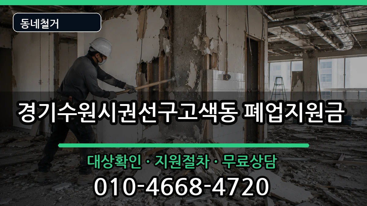경기수원시권선구고색동 폐업지원금 현장 처리 안내 이미지 3