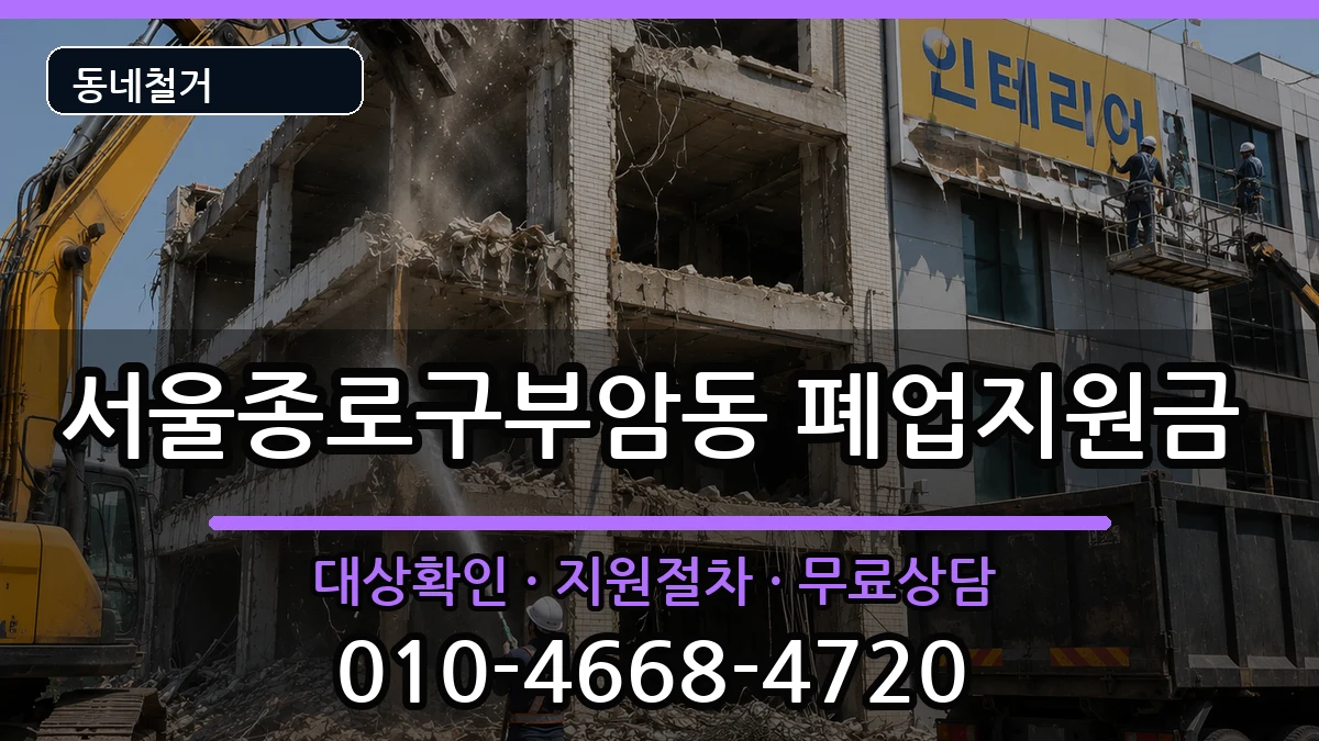 서울종로구부암동 폐업지원금 서울종로구부암동 폐업지원금 현장 처리 안내 이미지 2