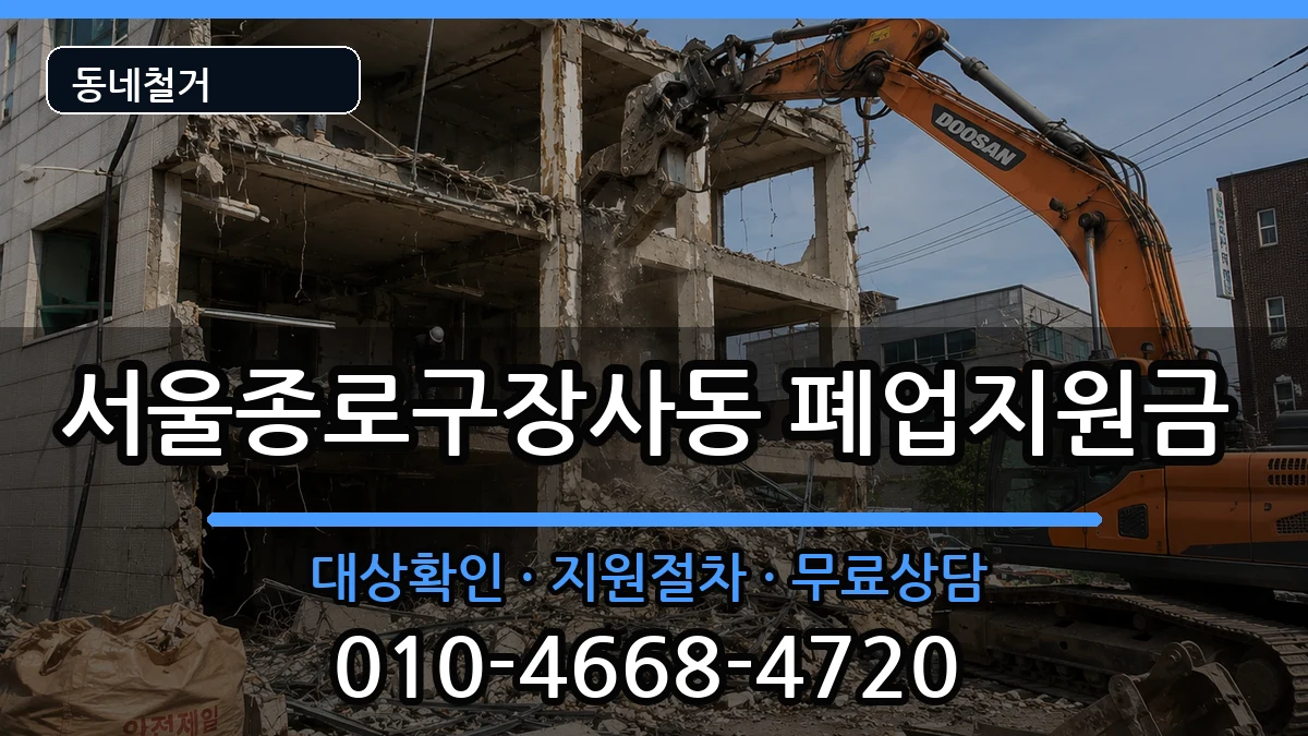 서울종로구장사동 폐업지원금 현장 처리 안내 이미지 3