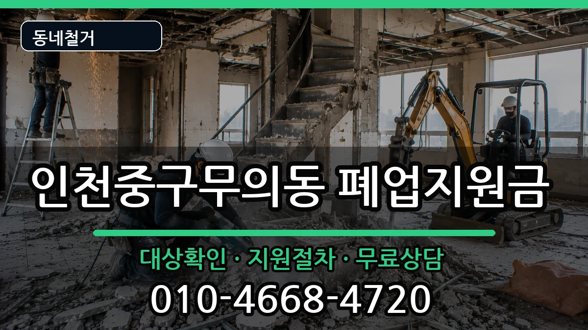 인천중구무의동 폐업지원금 인천중구무의동 폐업지원금 현장 처리 안내 이미지 2