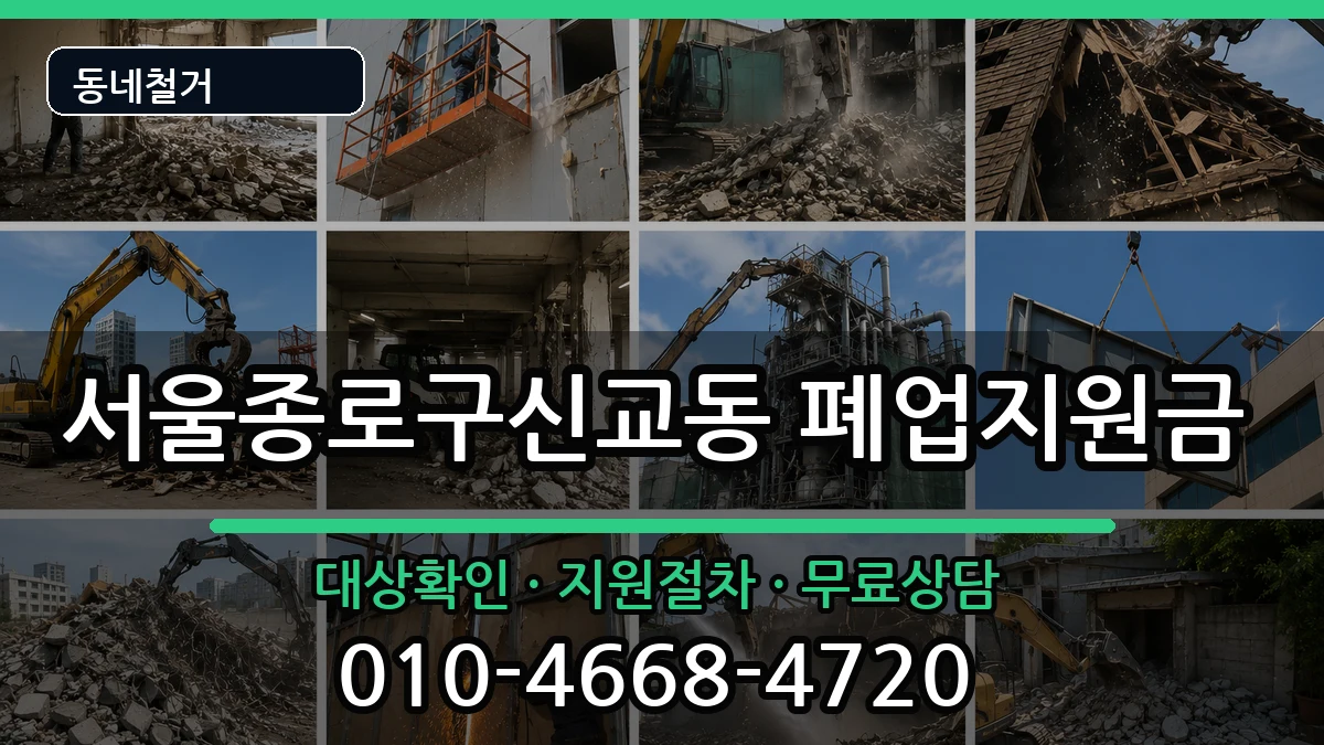 서울종로구신교동 폐업지원금 서울종로구신교동 폐업지원금 현장 처리 안내 이미지 1