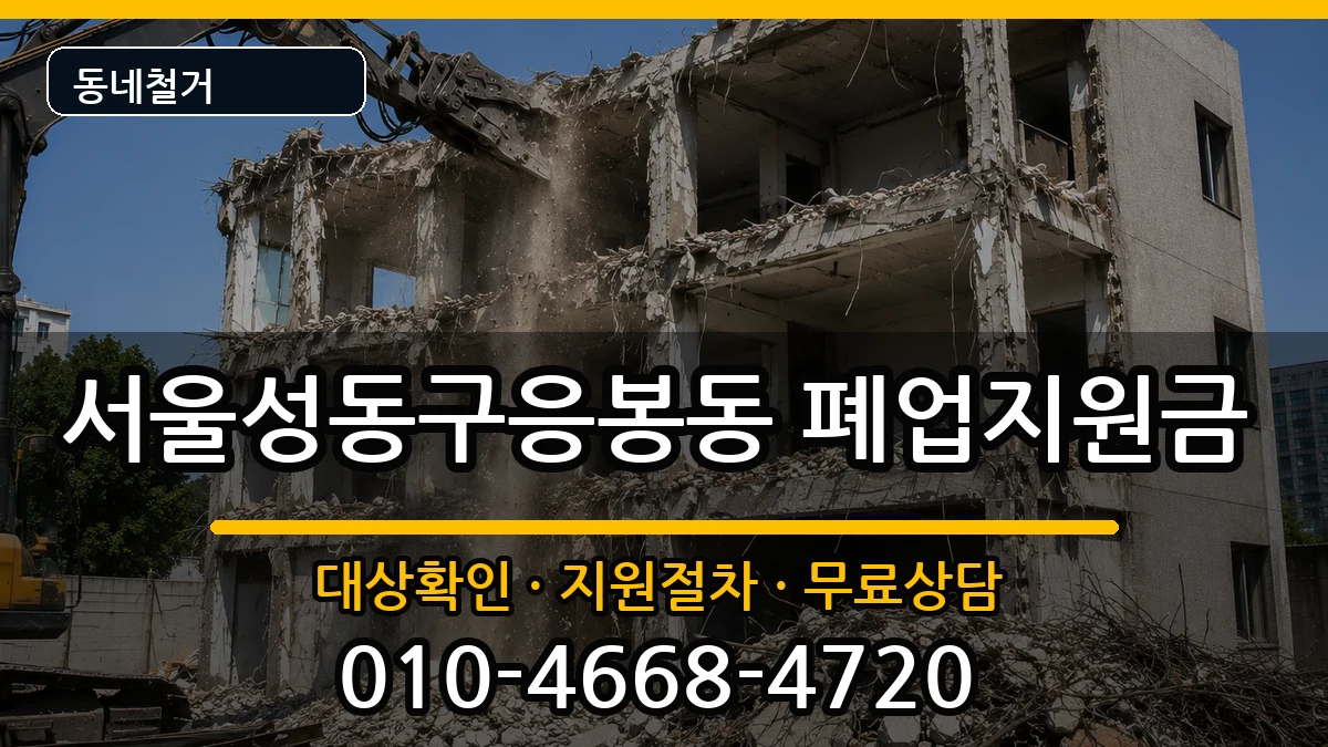서울성동구응봉동 폐업지원금 서울성동구응봉동 폐업지원금 현장 처리 안내 이미지 3