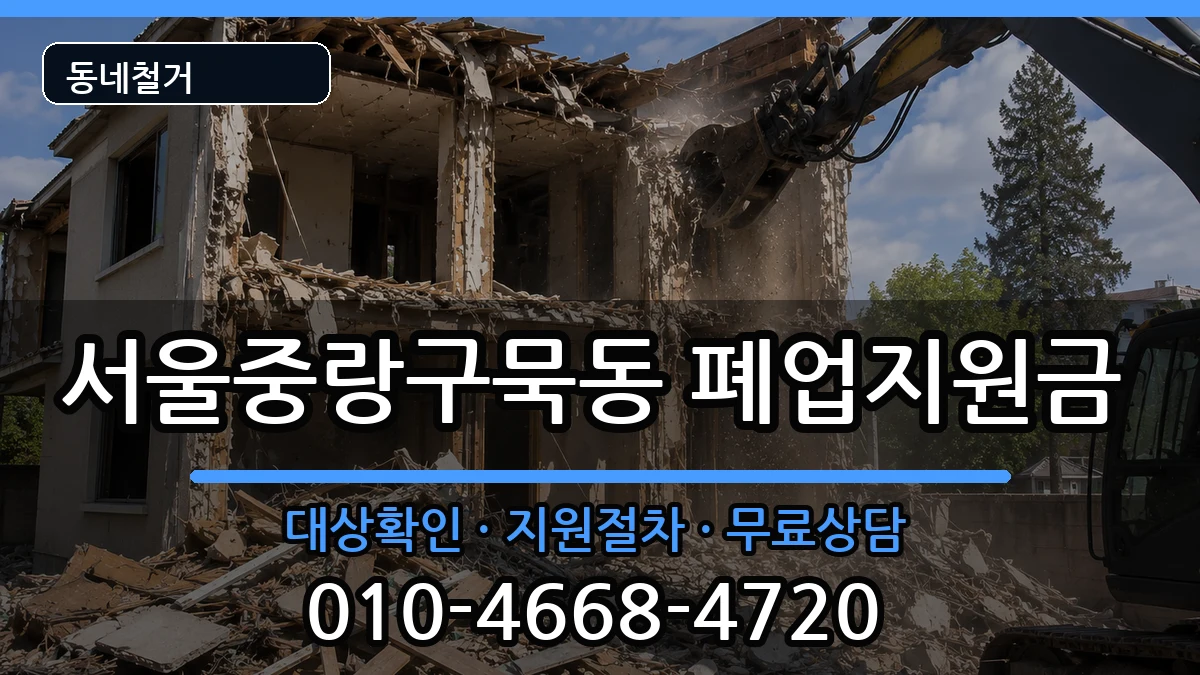 서울중랑구묵동  폐업지원금 지역형