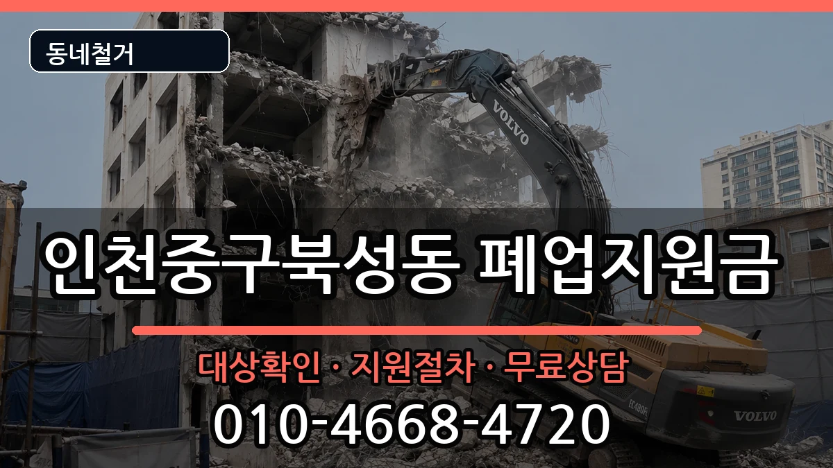 인천중구북성동  폐업지원금 절차형