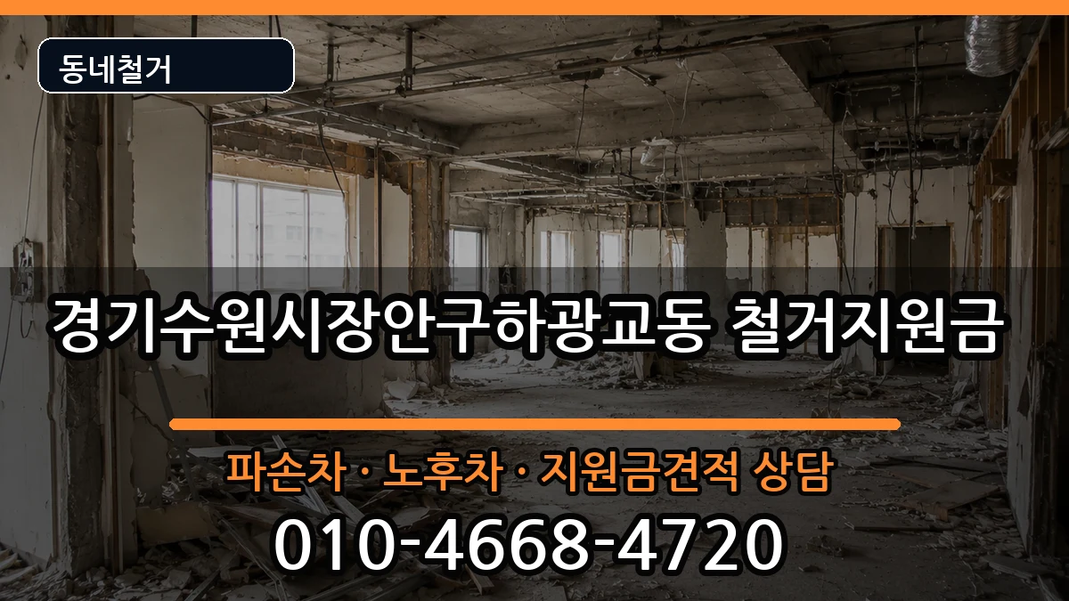 경기수원시장안구하광교동  철거지원금 FAQ형