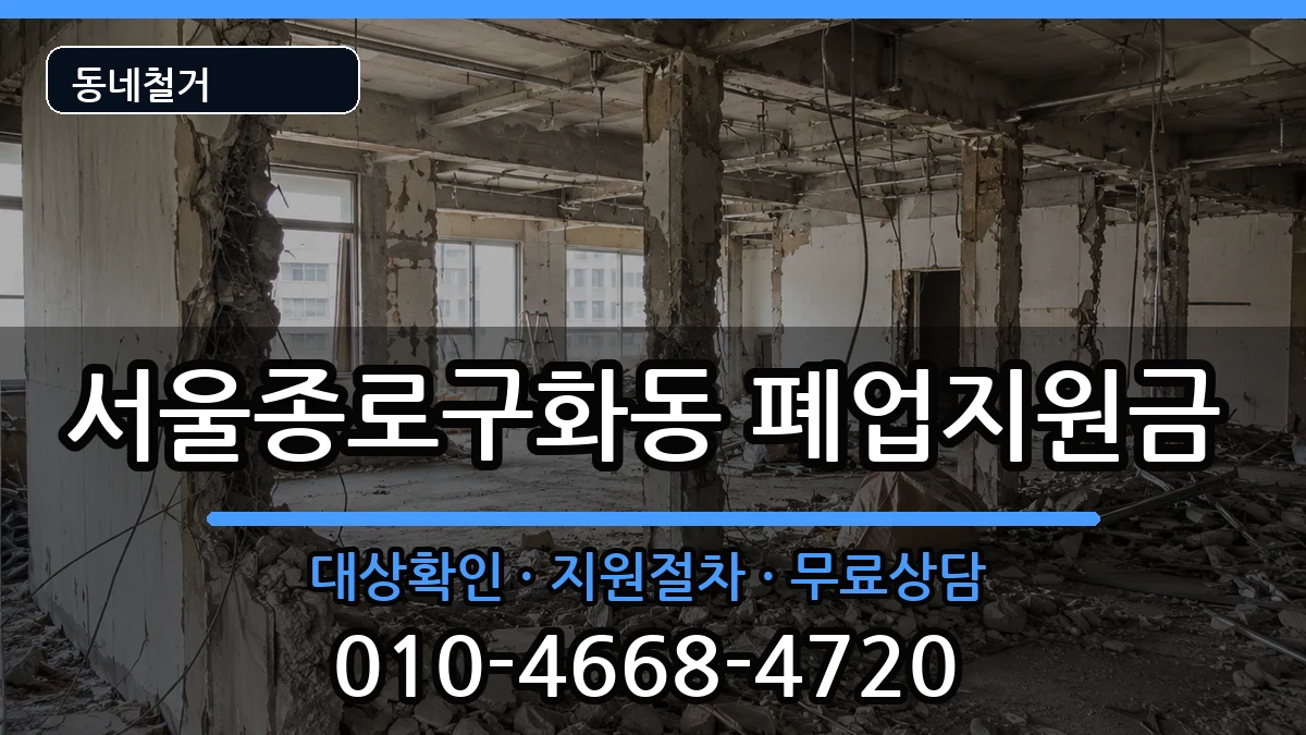 서울종로구화동 폐업지원금 서울종로구화동 폐업지원금 현장 처리 안내 이미지 1