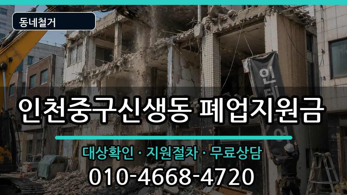 인천중구신생동 폐업지원금 인천중구신생동 폐업지원금 현장 처리 안내 이미지 3