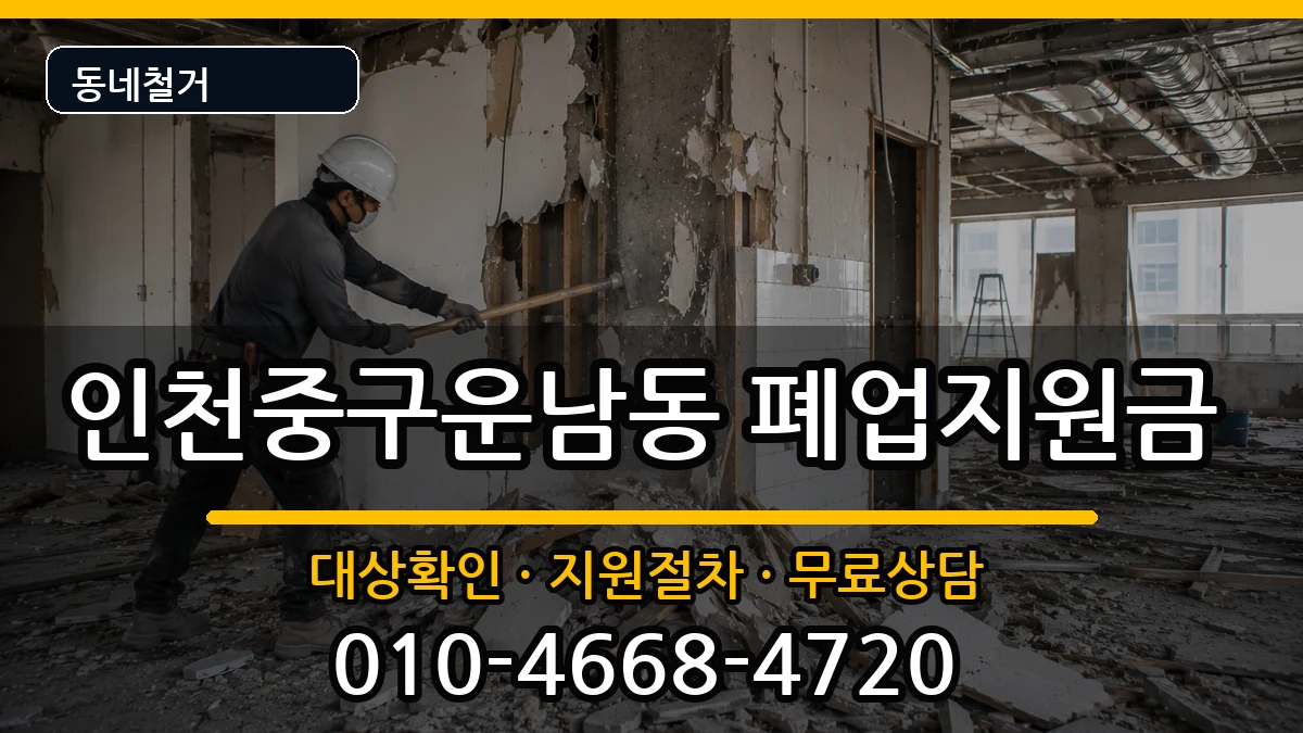 인천중구운남동 폐업지원금 인천중구운남동 폐업지원금 현장 처리 안내 이미지 2