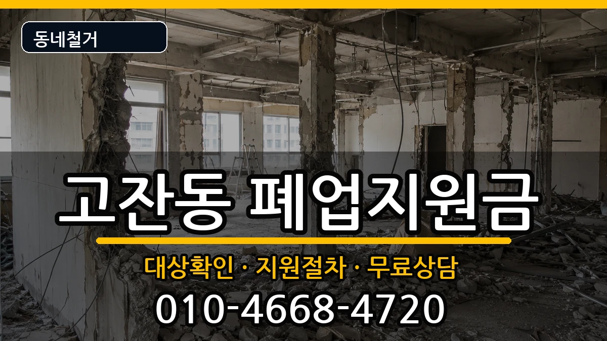 경기안산시단원구고잔동 폐업지원금 경기안산시단원구고잔동 폐업지원금 현장 처리 안내 이미지 1