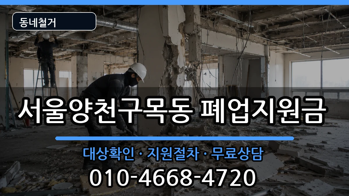 서울양천구목동 폐업지원금 서울양천구목동 폐업지원금 현장 처리 안내 이미지 2