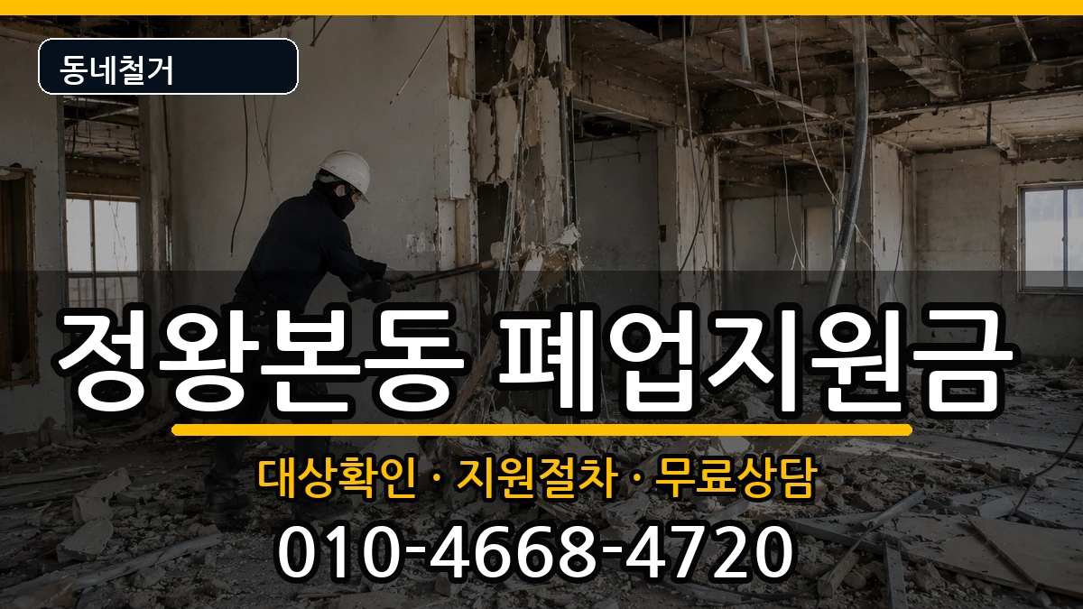 경기시흥시정왕본동 폐업지원금 경기시흥시정왕본동 폐업지원금 현장 처리 안내 이미지 1