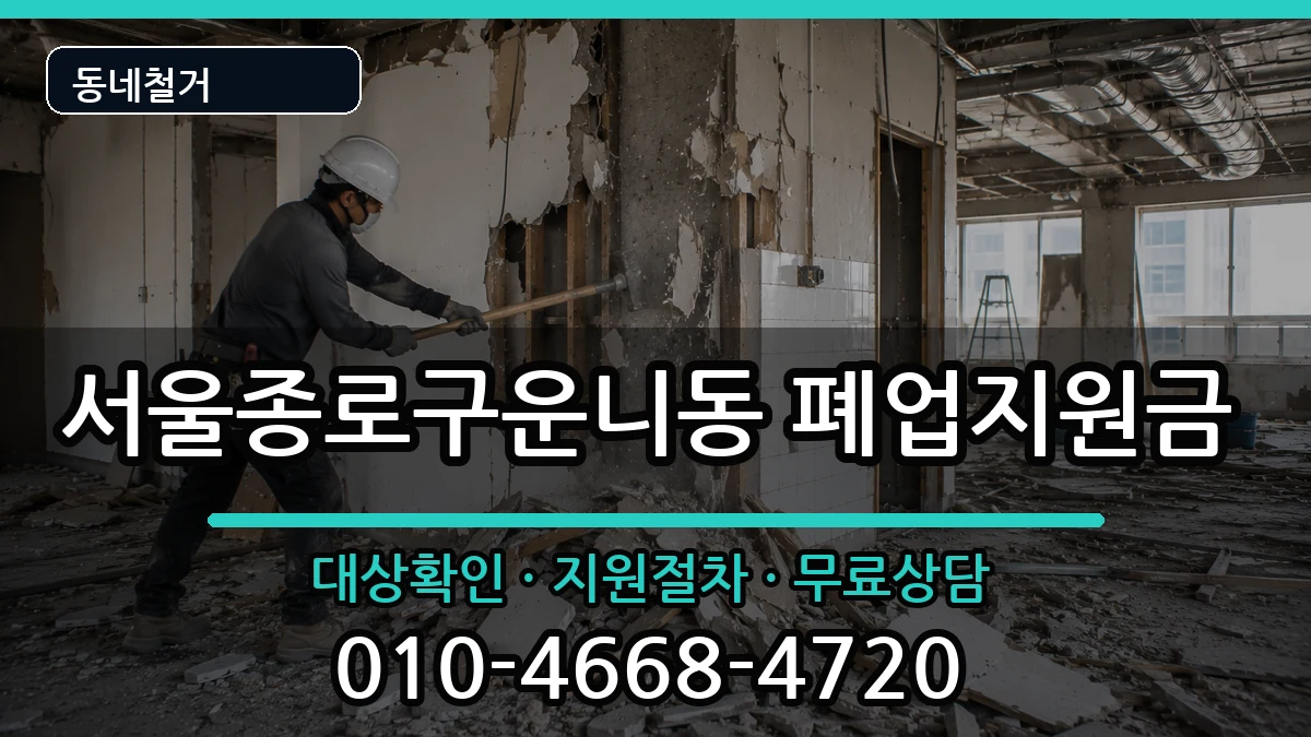 서울종로구운니동 폐업지원금 서울종로구운니동 폐업지원금 현장 처리 안내 이미지 3
