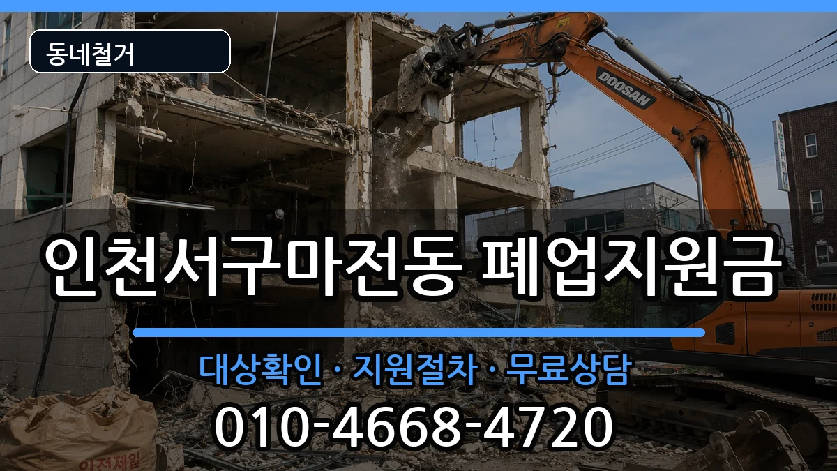 인천서구마전동 폐업지원금 인천서구마전동 폐업지원금 현장 처리 안내 이미지 2