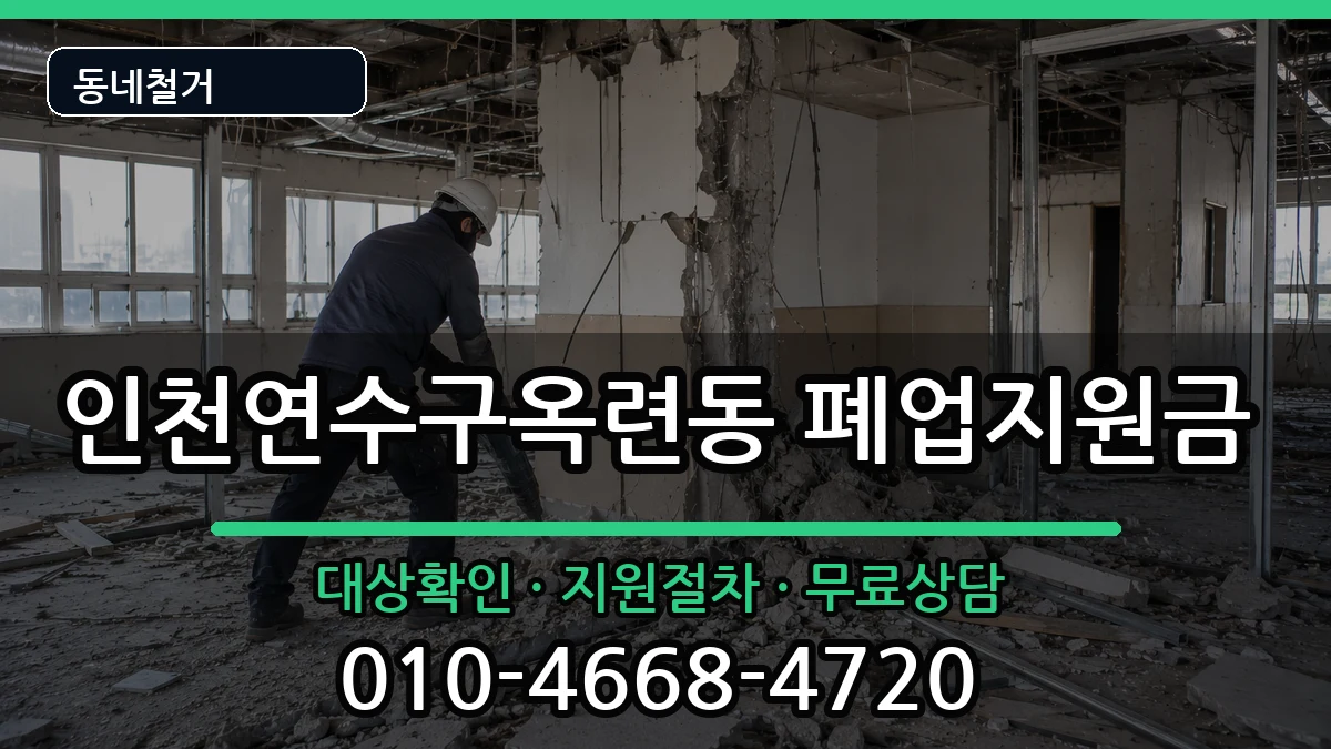 인천연수구옥련동 폐업지원금 인천연수구옥련동 폐업지원금 현장 처리 안내 이미지 3