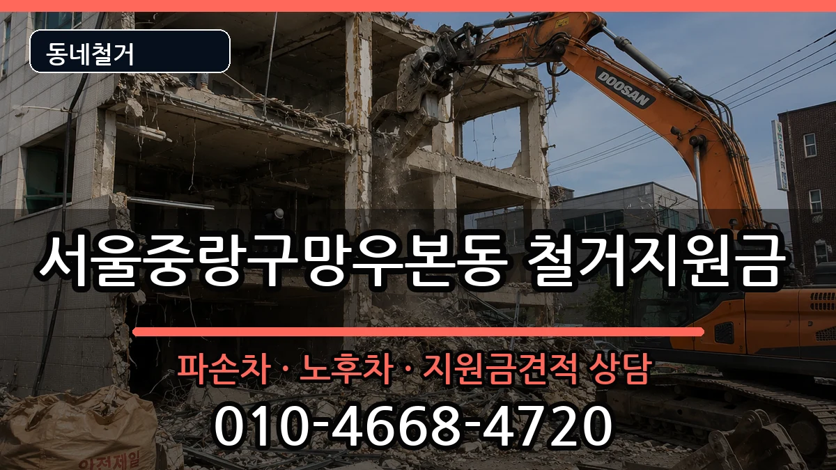 서울중랑구망우본동  철거지원금 FAQ형