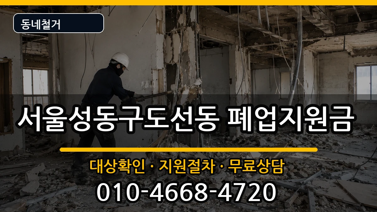 서울성동구도선동  폐업지원금 비교형