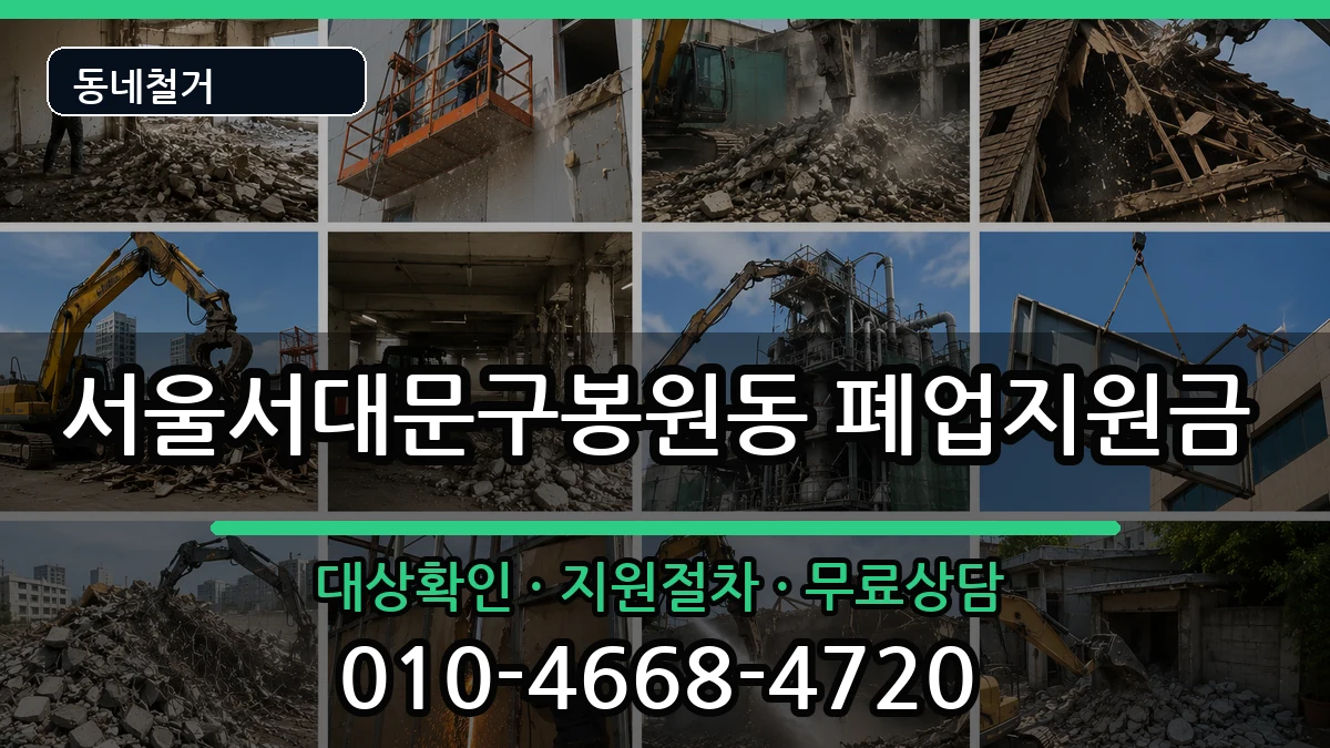 서울서대문구봉원동 폐업지원금 현장 처리 안내 이미지 1