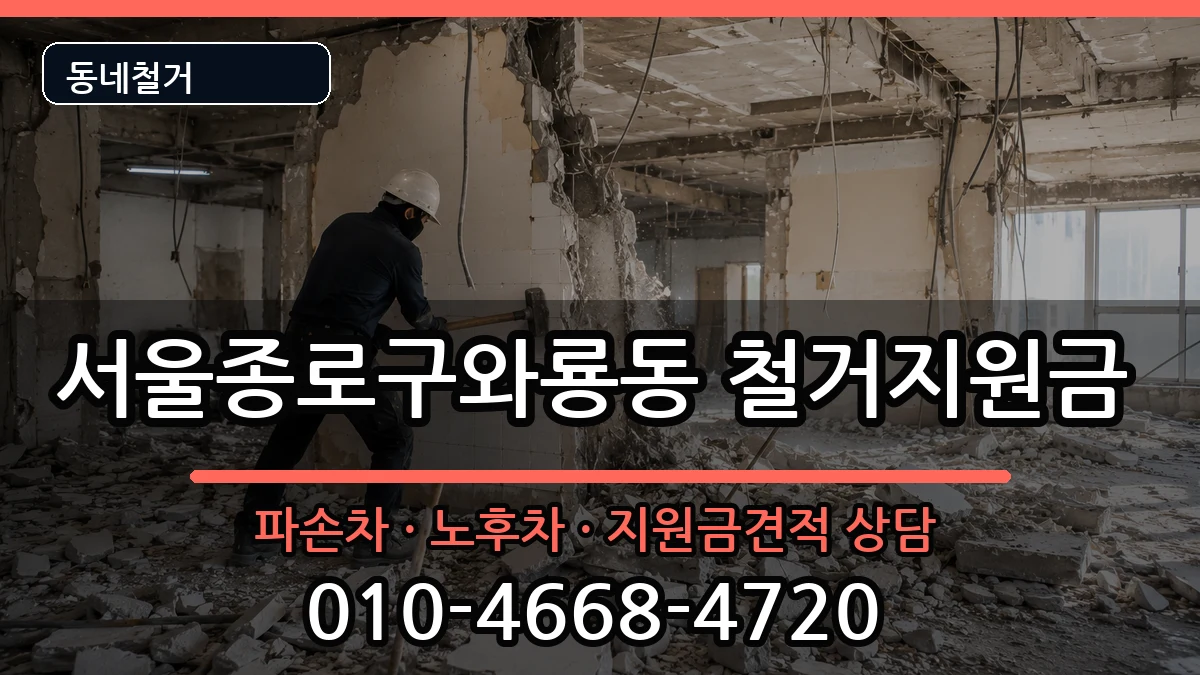 서울종로구와룡동  철거지원금 질문형