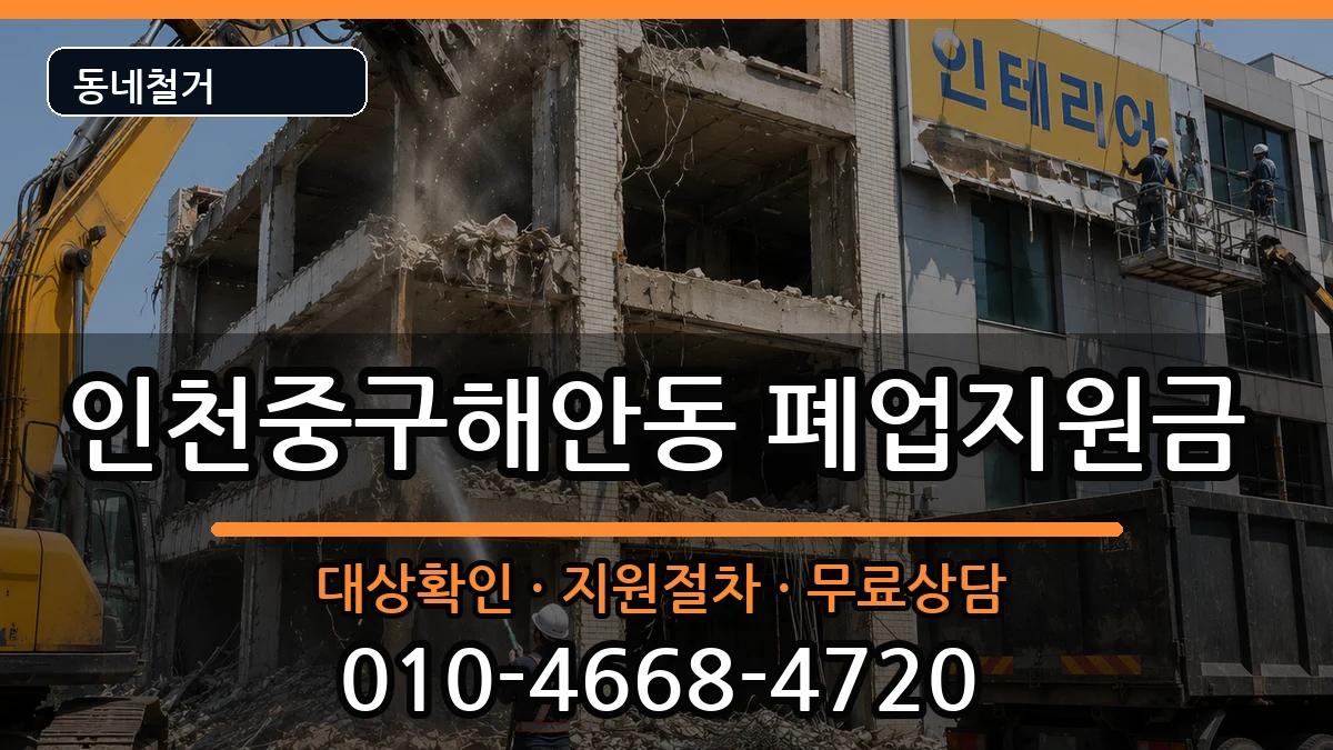 인천중구해안동 폐업지원금 인천중구해안동 폐업지원금 현장 처리 안내 이미지 2