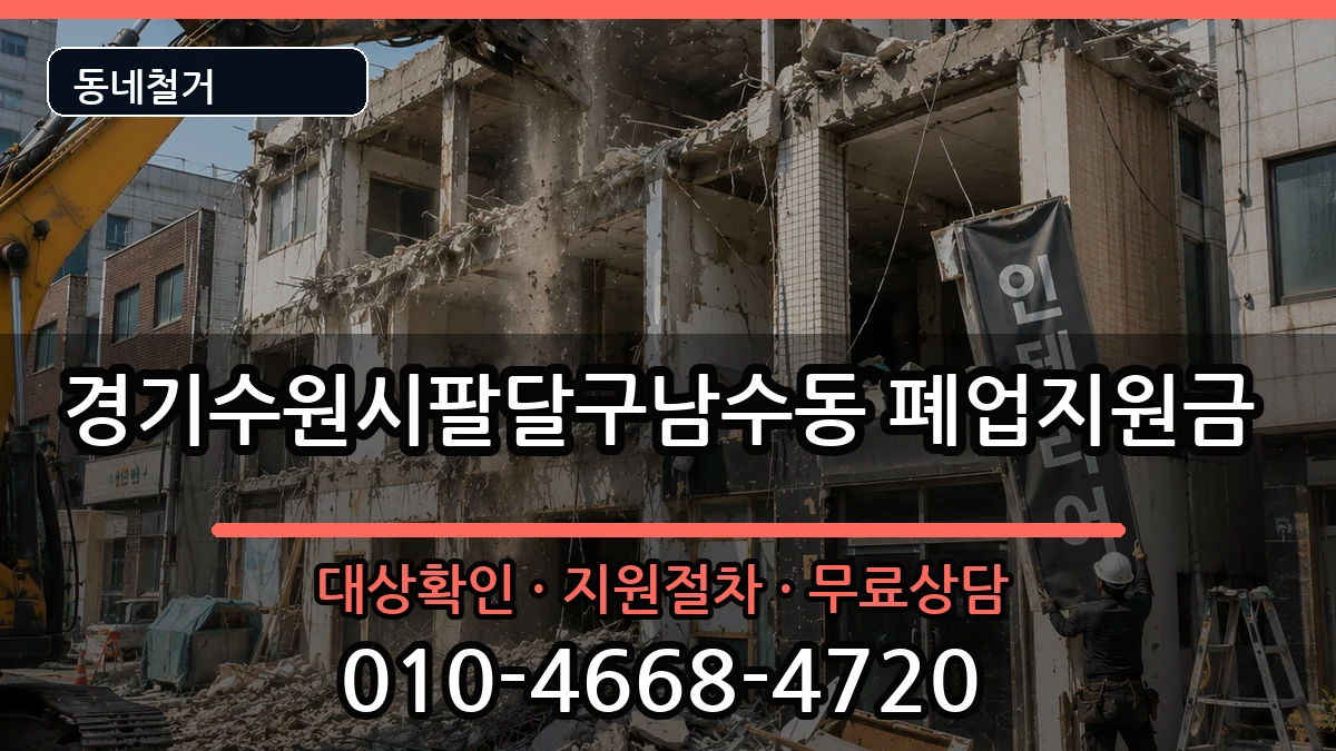 경기수원시팔달구남수동 폐업지원금 경기수원시팔달구남수동 폐업지원금 현장 처리 안내 이미지 3