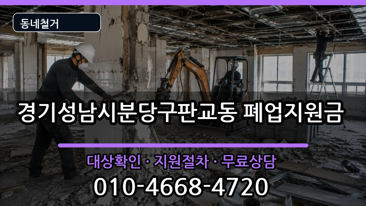 경기성남시분당구판교동 폐업지원금 현장 처리 안내 이미지 2