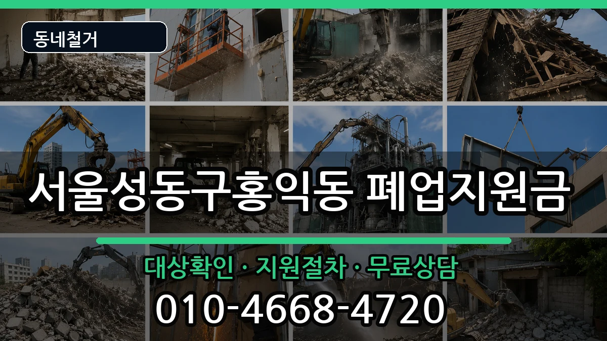 서울성동구홍익동 폐업지원금 현장 처리 안내 이미지 1