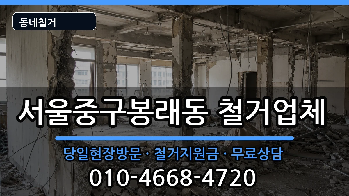 서울중구봉래동 철거 서울중구봉래동 철거 현장 처리 안내 이미지 2