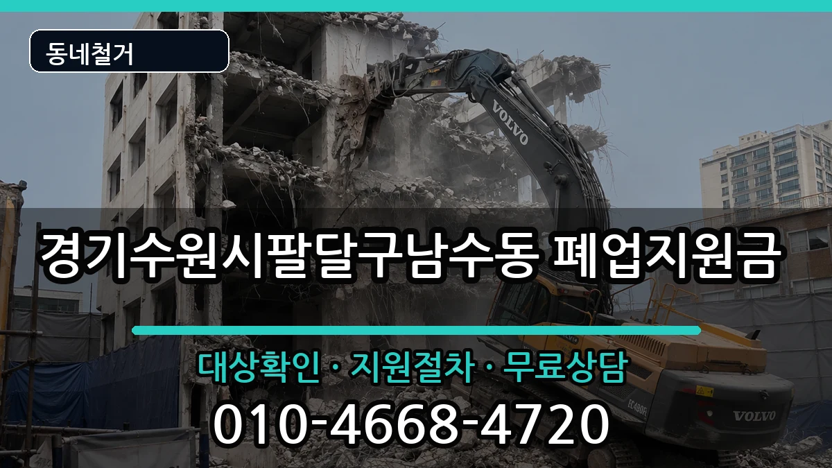 경기수원시팔달구남수동 폐업지원금 경기수원시팔달구남수동 폐업지원금 현장 처리 안내 이미지 2