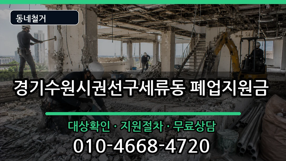경기수원시권선구세류동 폐업지원금 현장 처리 안내 이미지 1