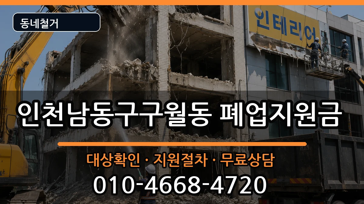 인천남동구구월동  폐업지원금 지역형