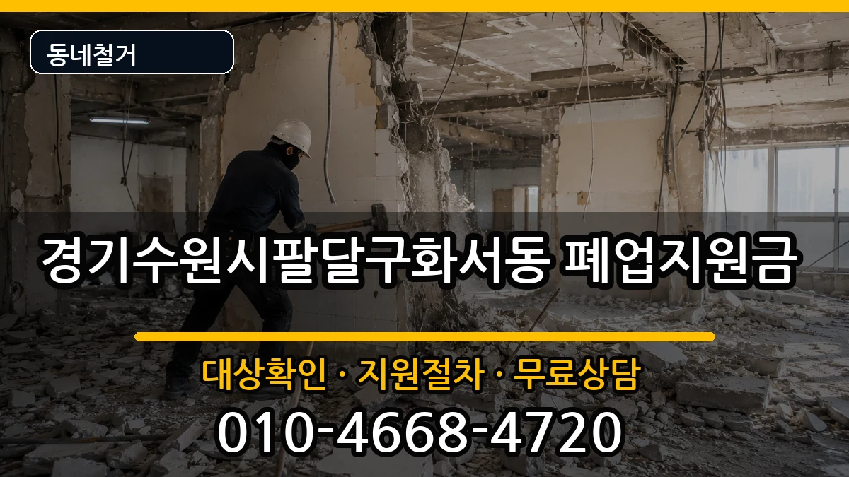 경기수원시팔달구화서동 폐업지원금 경기수원시팔달구화서동 폐업지원금 현장 처리 안내 이미지 1