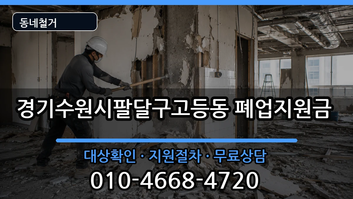 경기수원시팔달구고등동 폐업지원금 현장 처리 안내 이미지 2