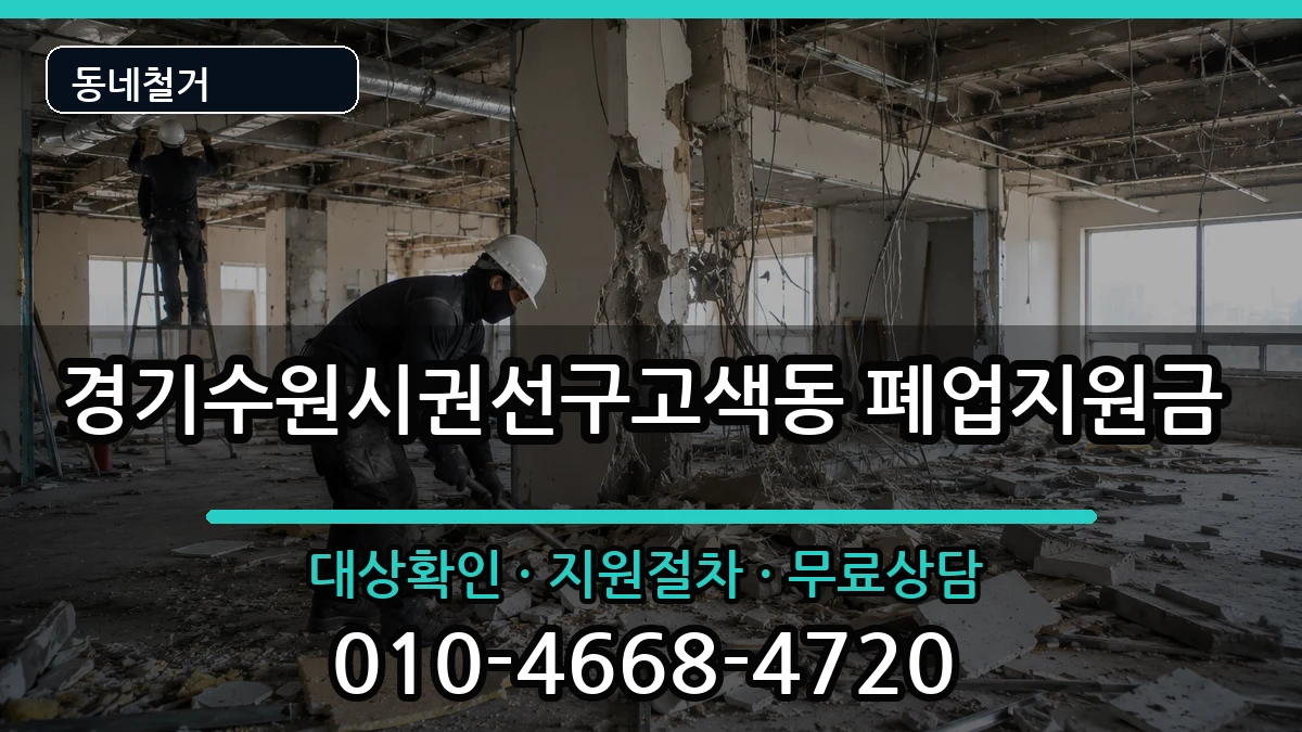 경기수원시권선구고색동 폐업지원금 현장 처리 안내 이미지 2