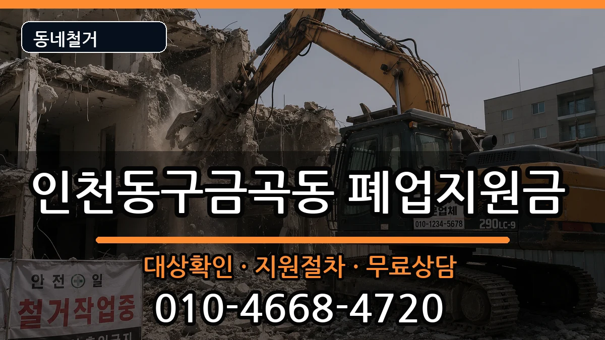 인천동구금곡동 폐업지원금 인천동구금곡동 폐업지원금 현장 처리 안내 이미지 1