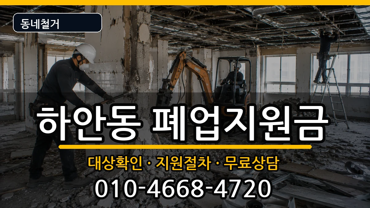 경기광명시하안동 폐업지원금 경기광명시하안동 폐업지원금 현장 처리 안내 이미지 1