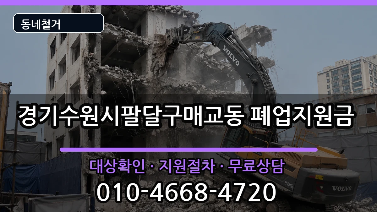 경기수원시팔달구매교동 폐업지원금 현장 처리 안내 이미지 1