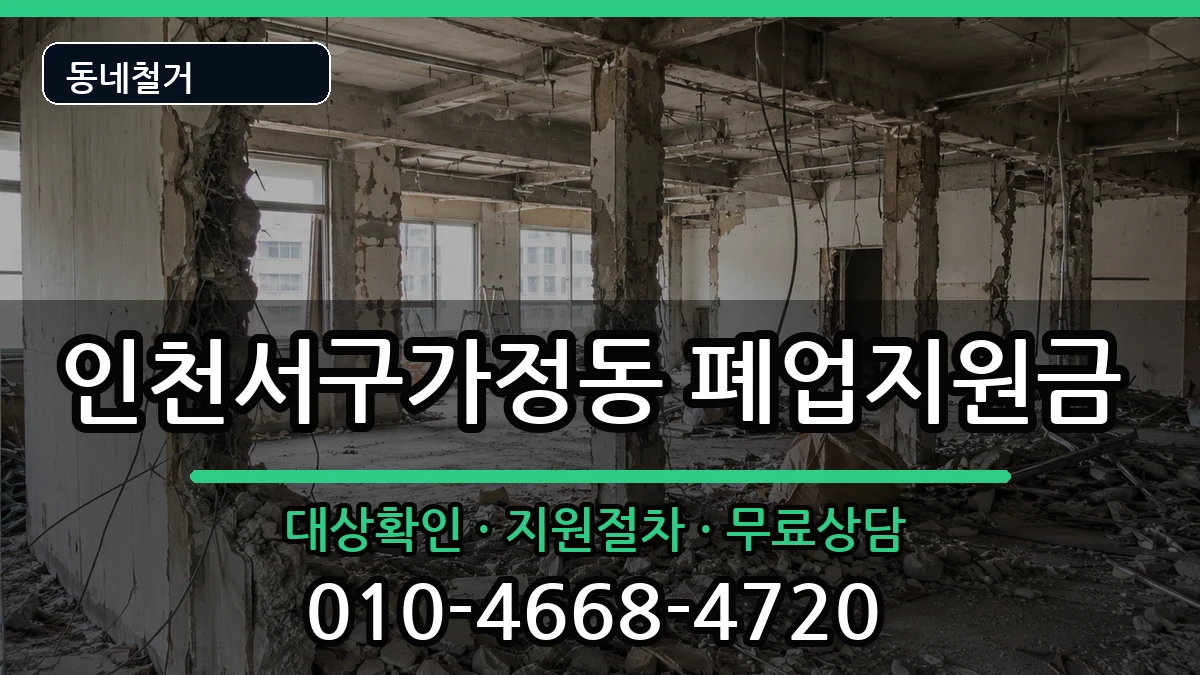 인천서구가정동 폐업지원금 인천서구가정동 폐업지원금 현장 처리 안내 이미지 2