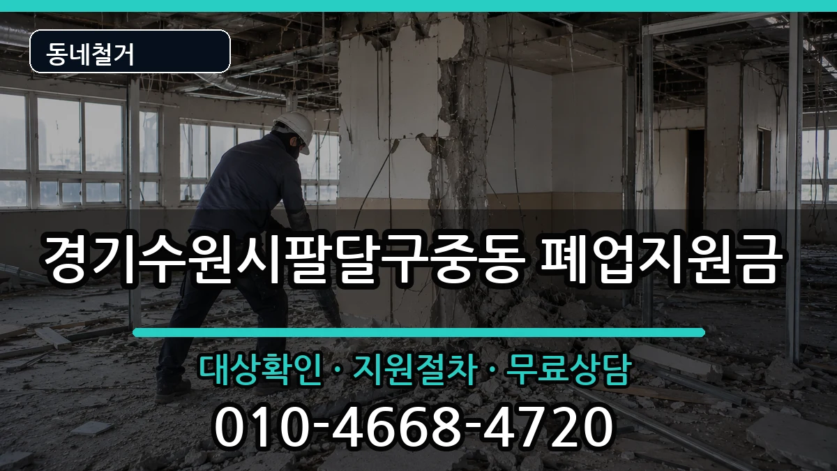 경기수원시팔달구중동 폐업지원금 현장 처리 안내 이미지 1