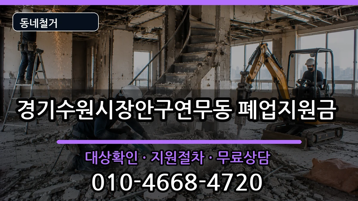 경기수원시장안구연무동 폐업지원금 경기수원시장안구연무동 폐업지원금 현장 처리 안내 이미지 2