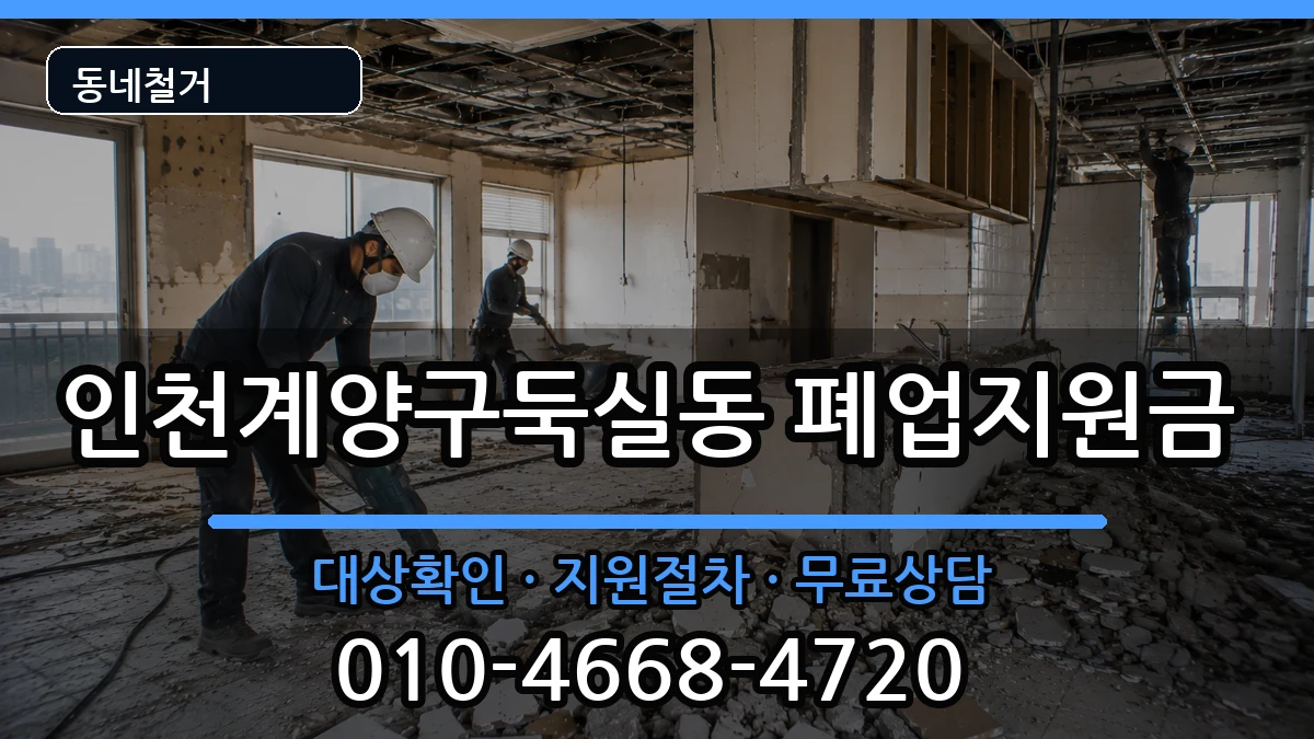인천계양구둑실동 폐업지원금 현장 처리 안내 이미지 3