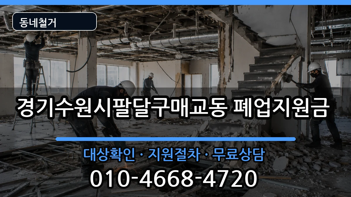 경기수원시팔달구매교동 폐업지원금 현장 처리 안내 이미지 2
